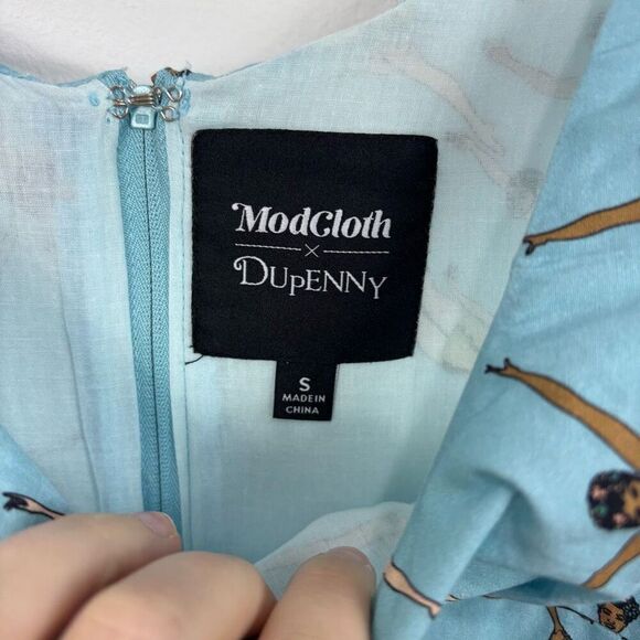 Modcloth x DupENNY Blue Synchronized Swimming Sleeveless Dress Size Small - Picture 5 of 6